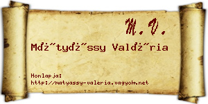 Mátyássy Valéria névjegykártya